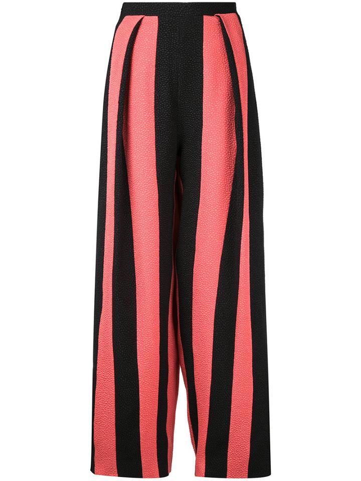 Edeline Lee Striped Cropped Trousers, Women's, Size: 8, Black, Polyester/spandex/elastane