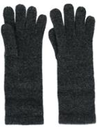 Polo Ralph Lauren Embroidered Logo Gloves, Women's, Grey, Spandex/elastane/cashmere