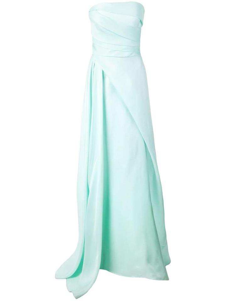 Rubin Singer Strapless Hand Draped Evening Dress - Green