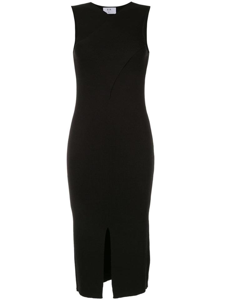 Sir. Marcelle Cross Over Midi Dress - Black