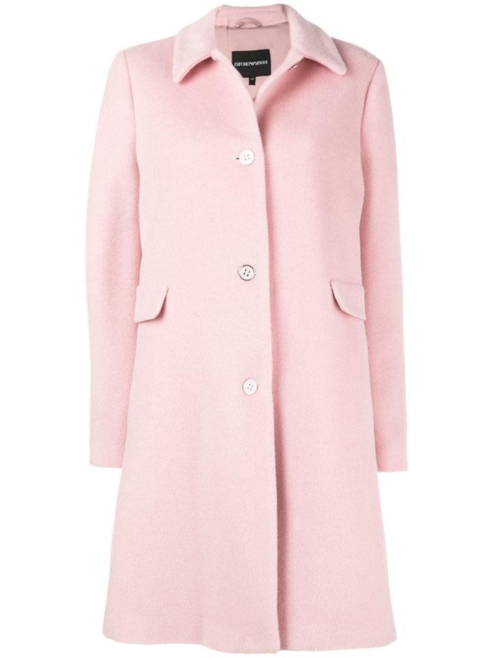 Emporio Armani Single-breasted Midi Coat - Pink & Purple