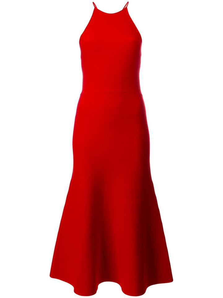 Alexander Wang Lace Up Halter Dress, Women's, Size: Medium, Red, Rayon/polyester