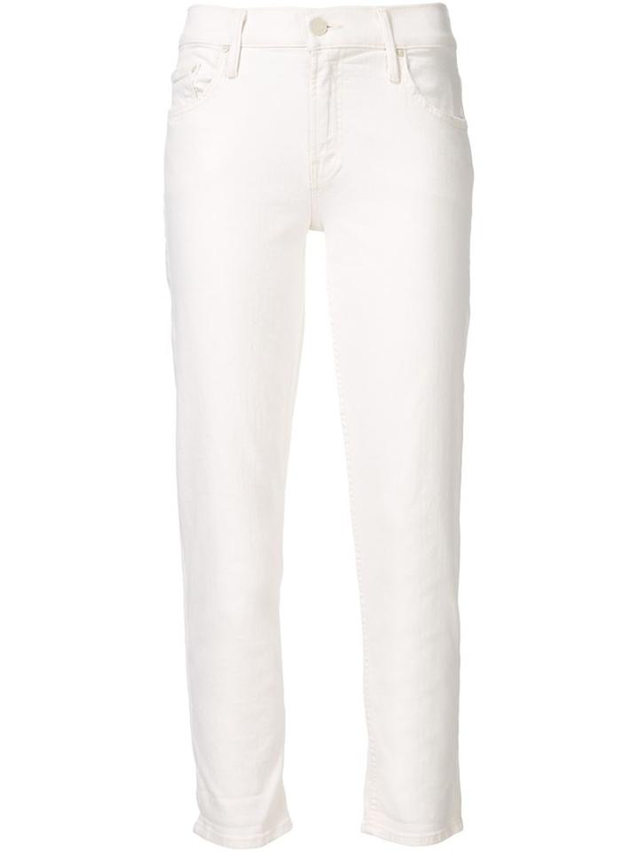 Mother Skinny Fit Jeans, Women's, Size: 27, White, Cotton/spandex/elastane