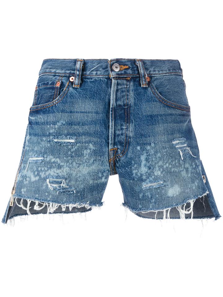 Forte Couture Distressed Denim Shorts - Blue