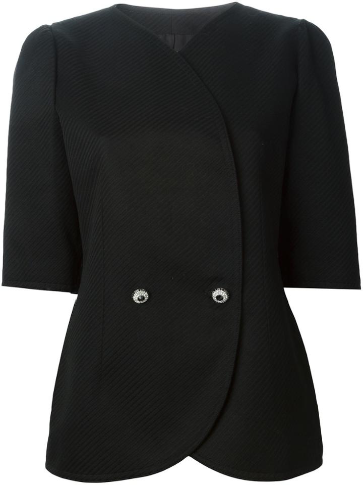 Jean Louis Scherrer Vintage Cropped Stylised Blazer - Black