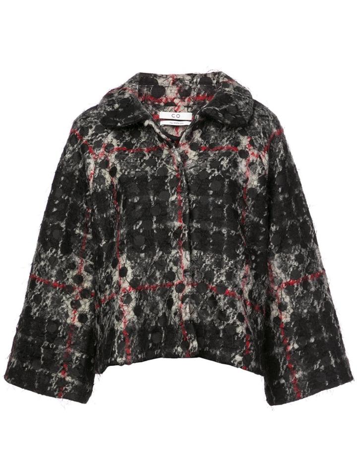 Co Check Printed Coat - Black