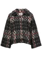 Co Check Printed Coat - Black