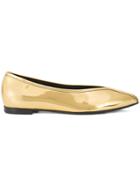 Paco Rabanne Pointed Toe Ballerinas - Metallic