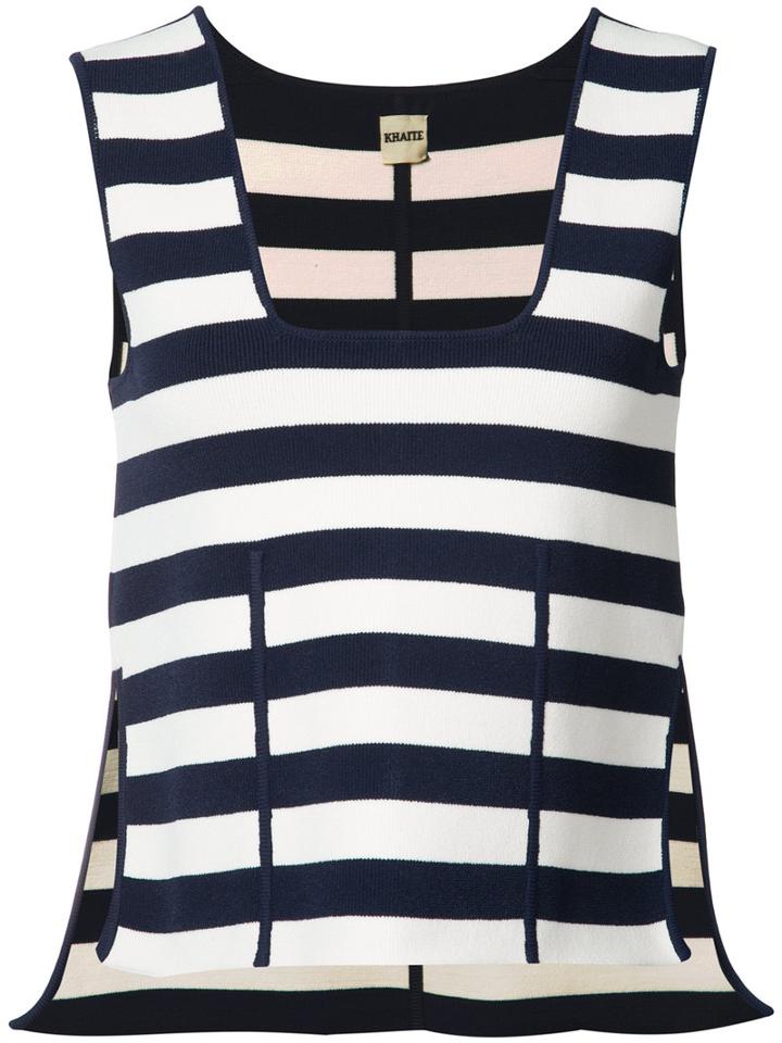 Khaite - Striped Vest Top - Women - Polyester/spandex/elastane/viscose - L, Blue, Polyester/spandex/elastane/viscose