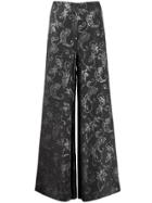Romeo Gigli Pre-owned 1990s Metallic Paisley Print Wide-legged