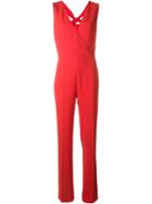 Tory Burch Twist Detail Jumpsuit, Women's, Size: 4, Red, Polyester/spandex/elastane