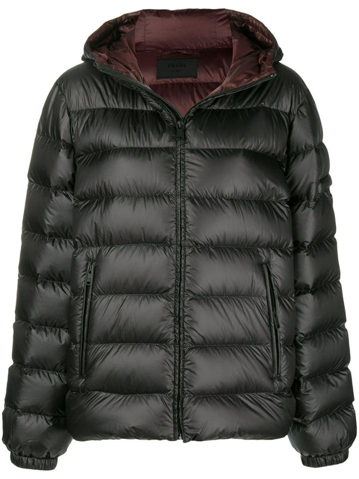 Prada Padded Hooded Jacket - Black