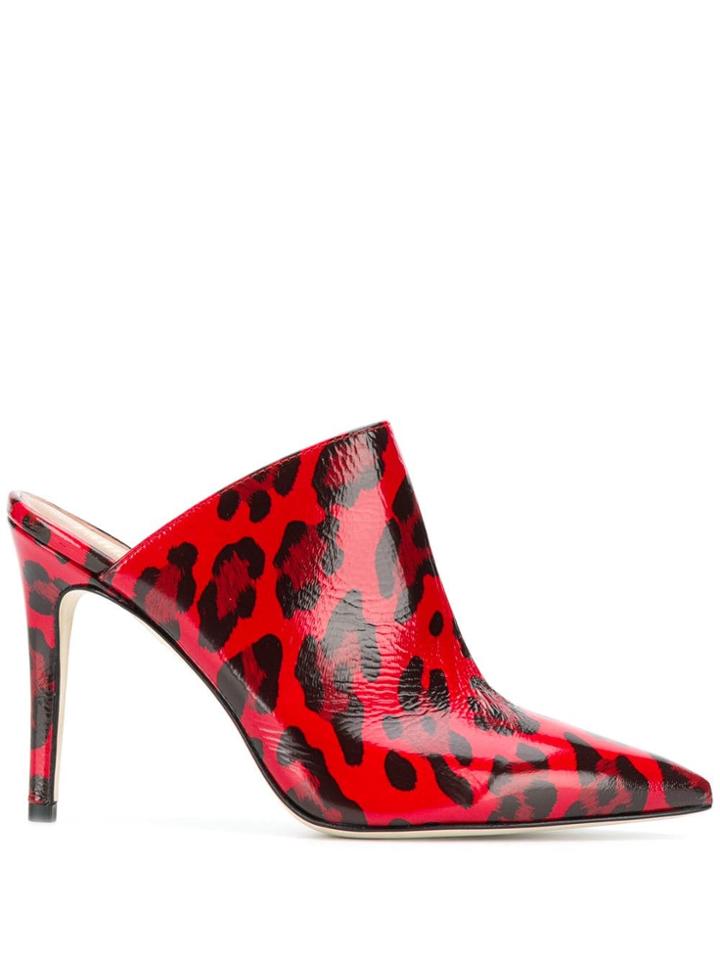 Paris Texas Leopard Print Mules - Red