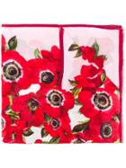 Dolce & Gabbana Floral Print Scarf - Red