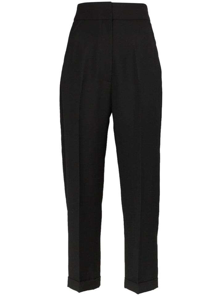 Jacquemus Pleat Front Cotton Tailored Trousers - Black