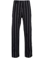 Uma Wang Striped Trousers, Men's, Size: Small, Black, Linen/flax/wool