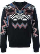 Les Hommes Geometric Print Sweatshirt, Men's, Size: Small, Black, Cotton