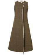 Plan C Check-print Long Gilet - Brown