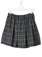 Douuod Kids Teen Houndstooth Pleated Skirt - Blue