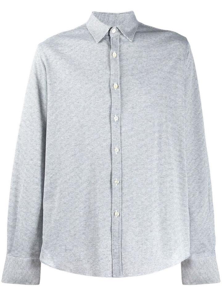 Canali Plain Button Shirt - Black