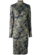 Gcds Camouflage Dress, Women's, Size: Medium, Green, Polyester/spandex/elastane