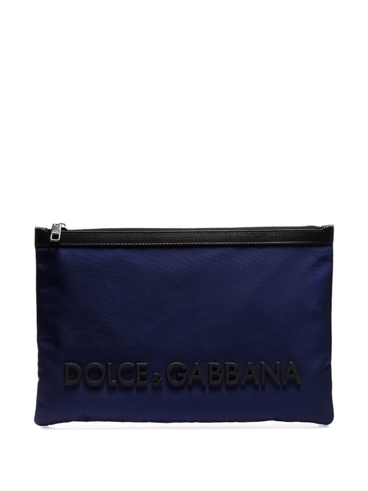Dolce & Gabbana Logo Patch Pouch - Blue