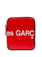 Comme Des Garçons Wallet Logo Print Zipped Wallet - Red