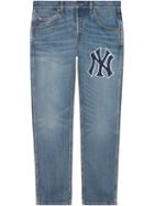 Gucci Tapered Yankees Logo Jeans - Blue