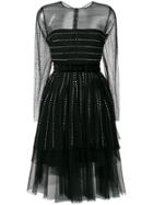 Philipp Plein Sheer Panel Tulle Dress - Black
