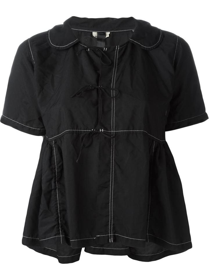 Comme Des Garçons Comme Des Garçons Contrast Detail Shortsleeved Blouse
