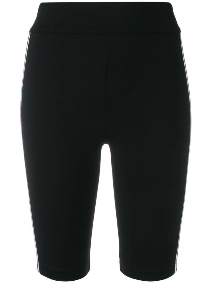 No Ka' Oi Side Stripe Cycling Shorts - Black