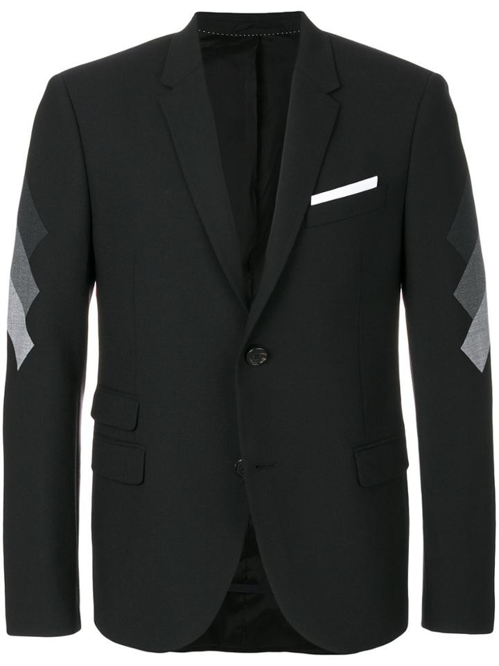 Neil Barrett Contrast Sleeves Blazer - Black