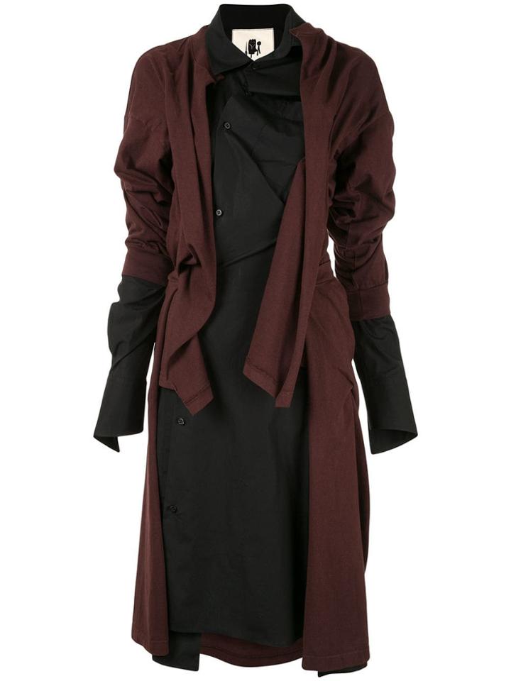 Aganovich Deconstructed Jersey Shirt Dress - Brown