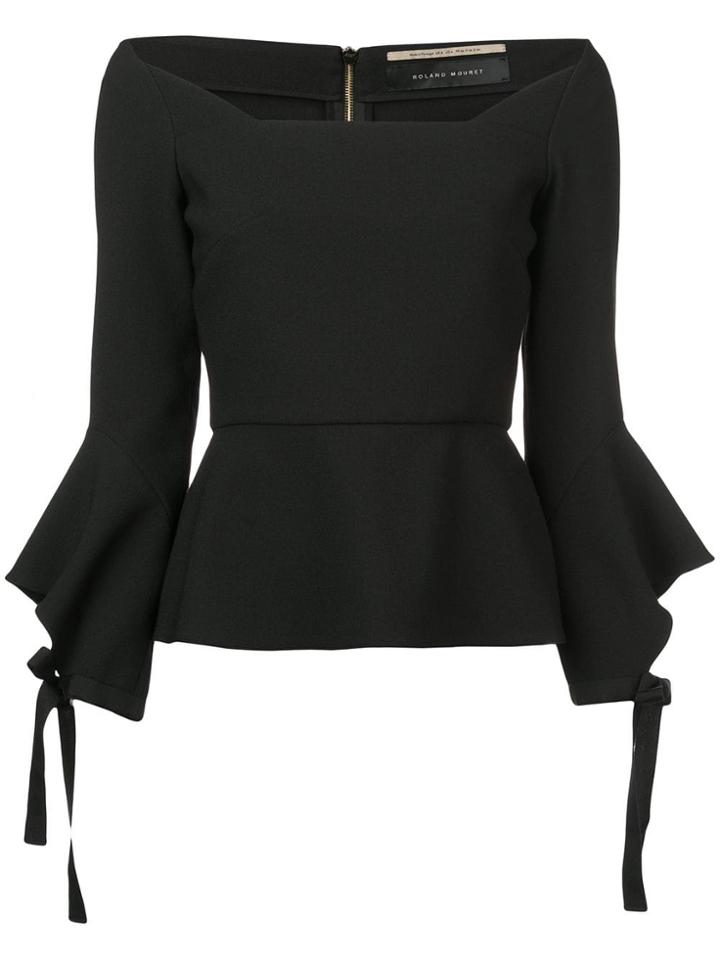 Roland Mouret Flared Peplum Top - Black