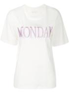 Alberta Ferretti - Monday Embroidered T-shirt - Women - Cotton - S, White, Cotton