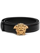 Versace Black Medusa Leather Buckle Belt