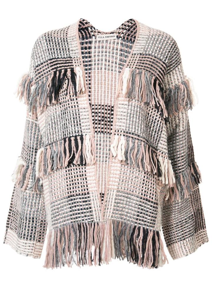 Ulla Johnson 'elena' Fringed Cardigan, Women's, Size: Xs/s, Nude/neutrals, Wool/alpaca