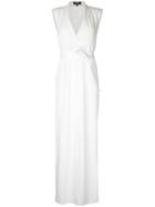 Paule Ka Sleeveless Woven Wrap Dress - White