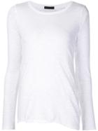 Atm Anthony Thomas Melillo Asymmetric Hem Longsleeved T-shirt - White