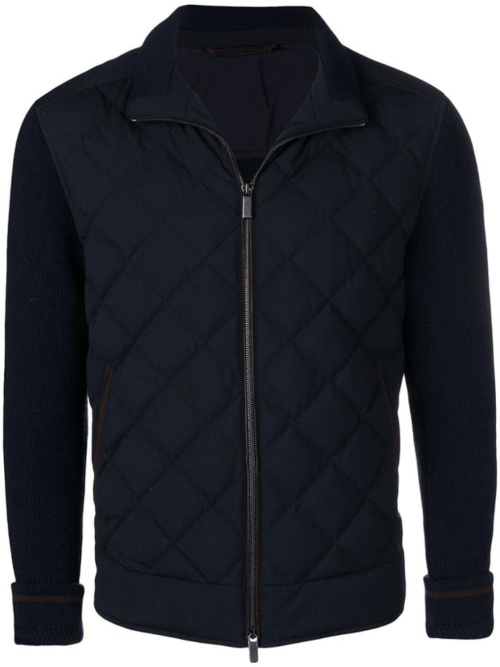 Ermenegildo Zegna Padded Front Knit Jacket - Blue