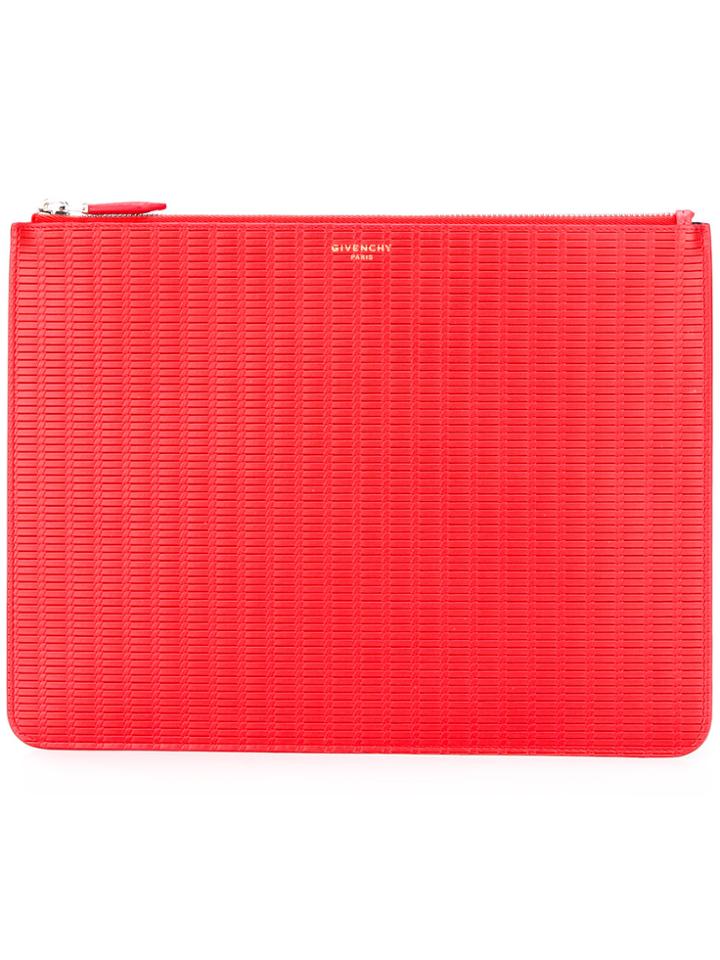 Givenchy Braided Zip Clutch - Red