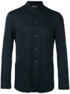 Giorgio Armani Buttoned Jacket, Men's, Size: 50, Blue, Polyamide/spandex/elastane/viscose