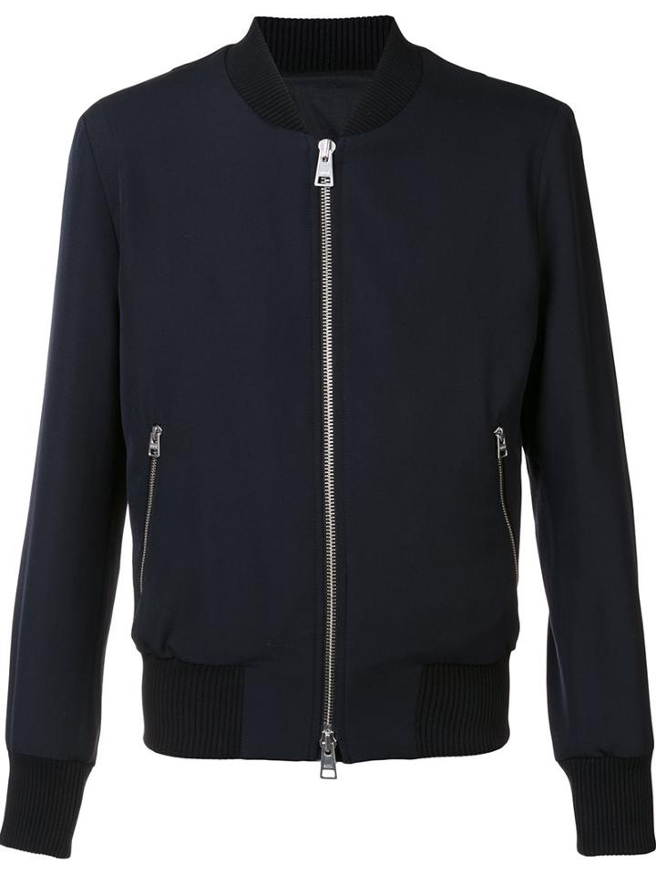 And Re Walker Zipped Pocket Bomber Jacket, Men's, Size: Small, Blue, Cotton/acetate/wool