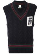 Kent & Curwen V-neck Sleeveless Jumper - Blue