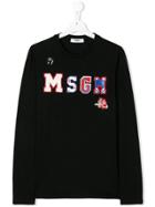 Msgm Kids Logo Patch Sweater - Black