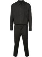 Neil Barrett Pinstriped Sporty Suit Jacket - Black