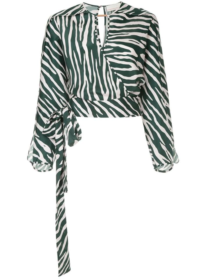 Ginger & Smart Emperor Zebra Print Wrap Top - Green