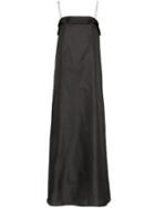 Deitas Coco Spaghetti-strap Shantung-silk Dress - Black