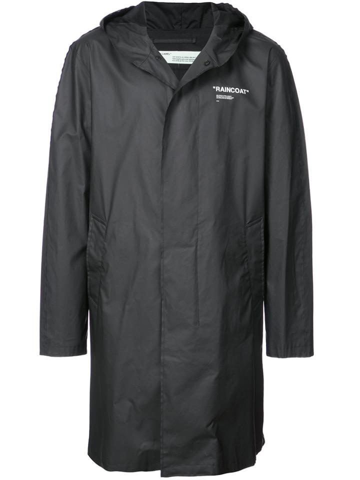 Off-white Printed Rain Coat - Black
