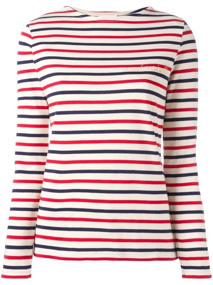 Maison Labiche Striped Jumper, Women's, Size: Medium, Red, Cotton